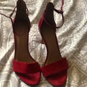 Joie Red Suede Heels